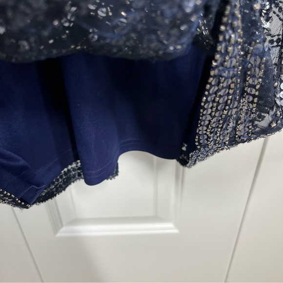 Aidan Mattox Beaded Cocktail Dress Long Sleeve Size Women's 14 - Picture 4 of 15